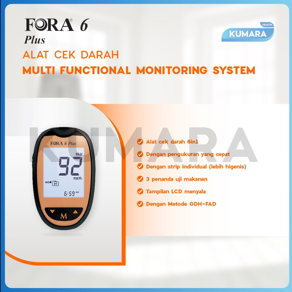 Fora 6in1 - Plus Multi-Functional Monitoring 6 Plus / Alat Cek Monitor (UA/GB/HCT/HB/KB/TCH) 2 Fora 6in1 - Plus Multi-Functional Monitoring 6 Plus / Alat Cek Monitor (UA/GB/HCT/HB/KB/TCH) - Image 2