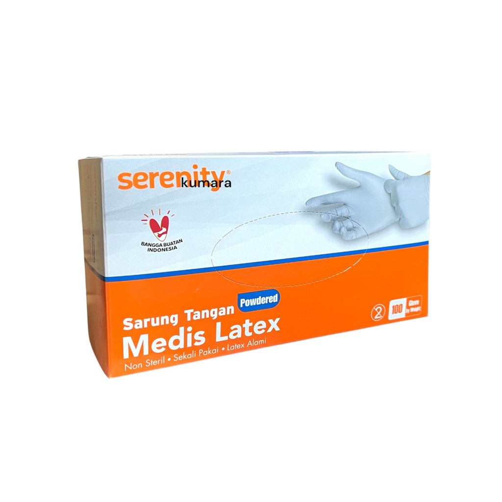 SERENITY - Sarung Tangan Medis Latex Powdered Box Isi 100's 2 SERENITY - Sarung Tangan Medis Latex Powdered Box Isi 100's - Image 2