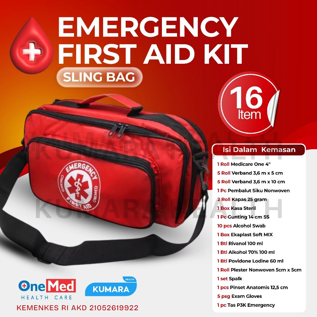 ONEMED - Tas P3K + Isi Emergency Kit Plus Set 1 ONEMED - Tas P3K + Isi Emergency Kit Plus Set