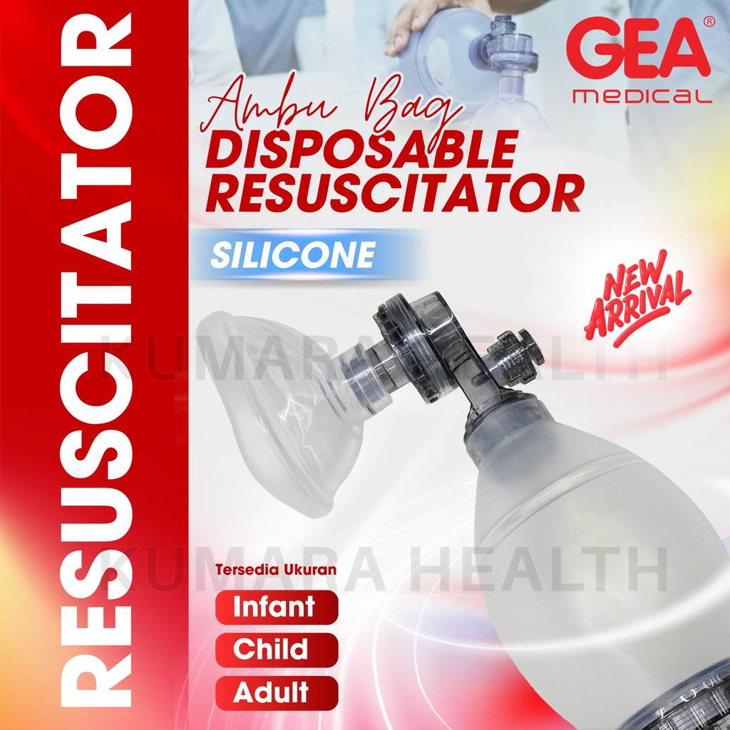 GEA - Ambubag Manual Silicone Resuscitator | Ambubag Bayi Anak Dewasa | Manual Emergency Ventilator | KUMARA 1 GEA - Ambubag Manual Silicone Resuscitator | Ambubag Bayi Anak Dewasa | Manual Emergency Ventilator | KUMARA