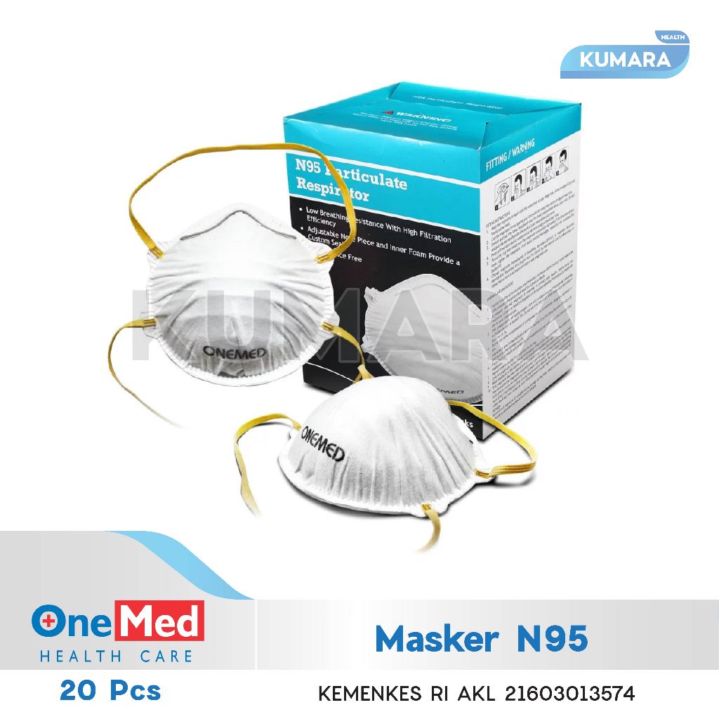 ONEMED - Masker Particulate Respirator N95 Box isi 20's 1 ONEMED - Masker Particulate Respirator N95 Box isi 20's