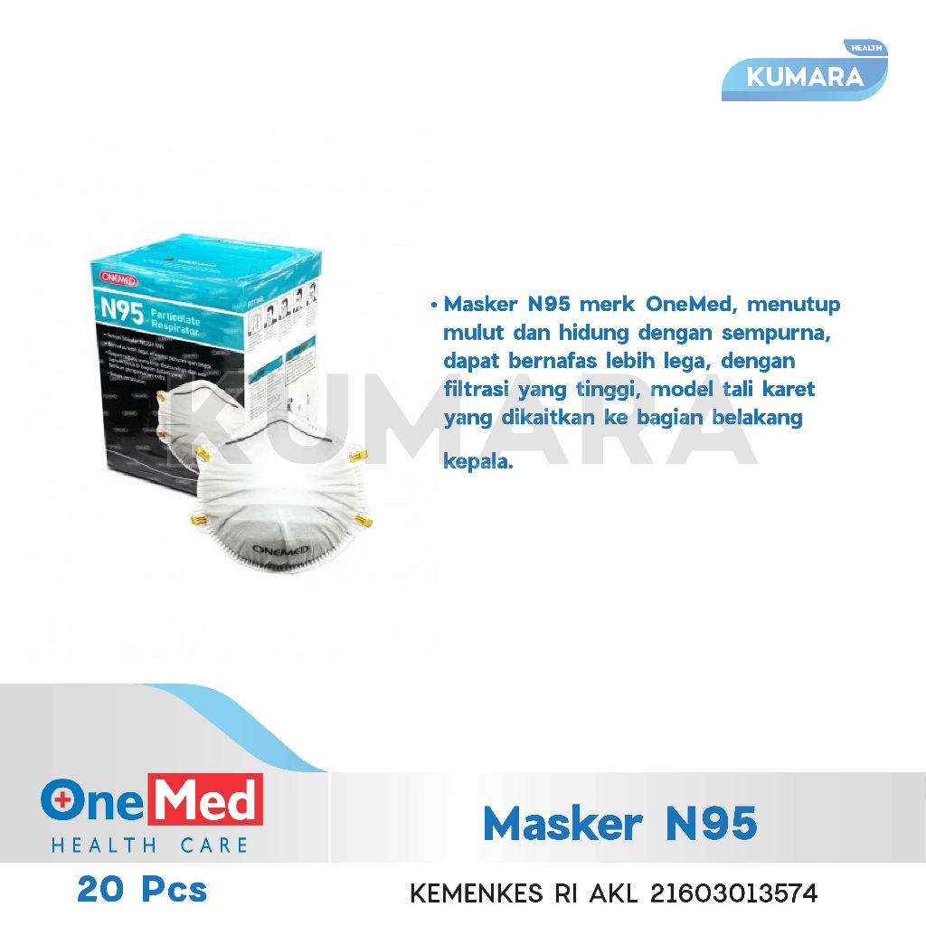 ONEMED - Masker Particulate Respirator N95 Box isi 20's 2 ONEMED - Masker Particulate Respirator N95 Box isi 20's - Image 2