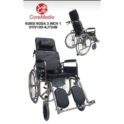 COREMEDIX - Kursi Roda 3in1 Commode + Selonjor + Reclining / Kursi Roda BAB KJT 704 B 1 COREMEDIX - Kursi Roda 3in1 Commode + Selonjor + Reclining / Kursi Roda BAB KJT 704 B