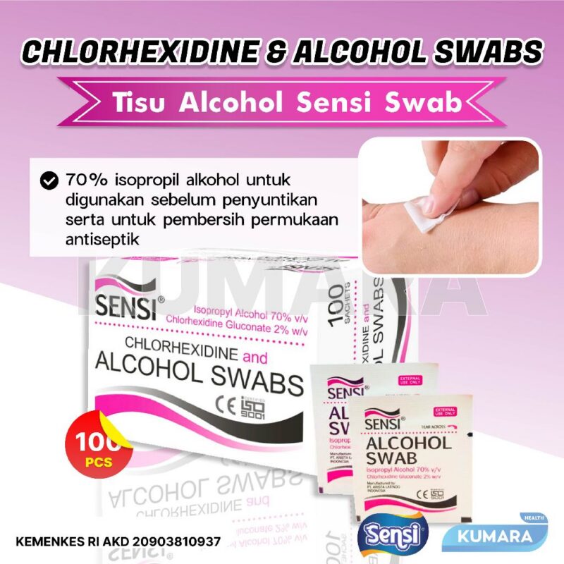 SENSI - Alcohol Swab Antiseptik Chlorhexidine isi 100's / Antiseptik Swab 1 ginee 20260106105211741 8331020429