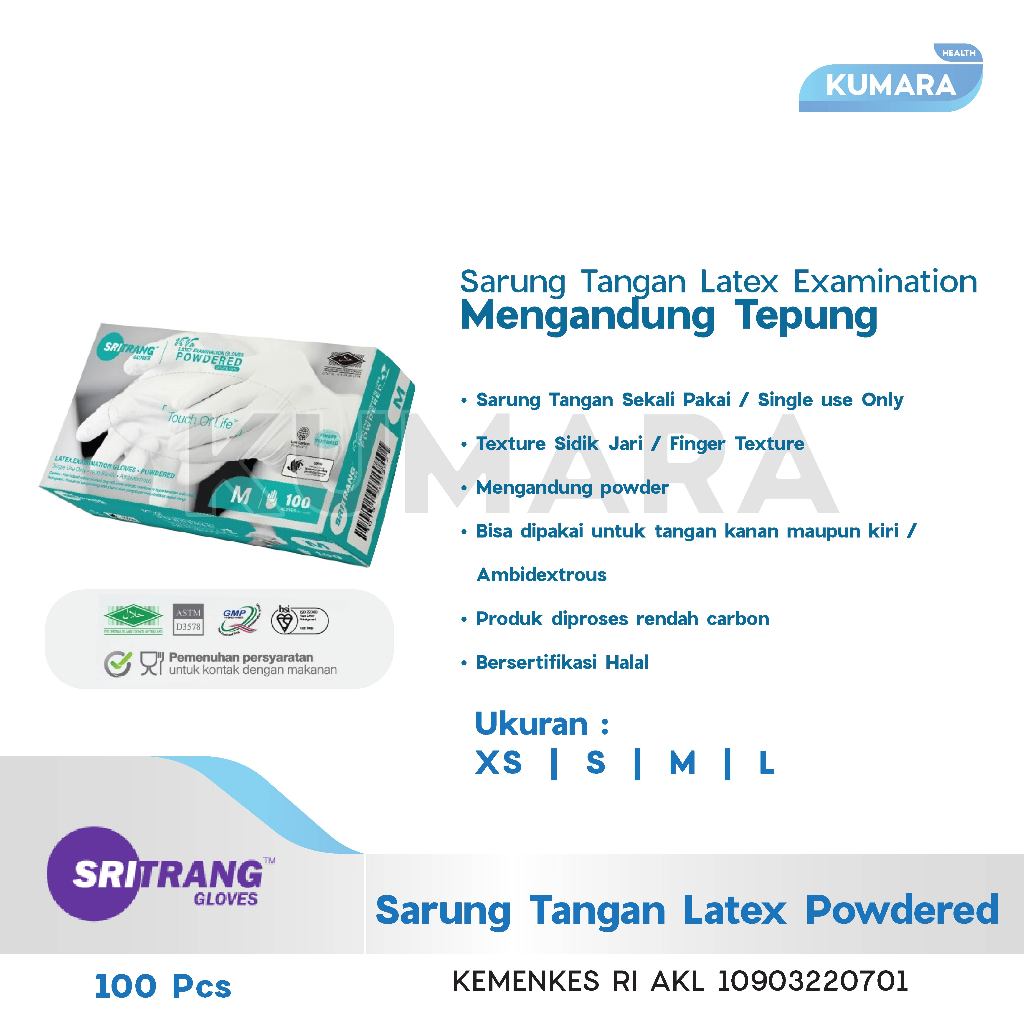 SRITRANG - Sarung Tangan Latex Powdered 2 SRITRANG - Sarung Tangan Latex Powdered - Image 2