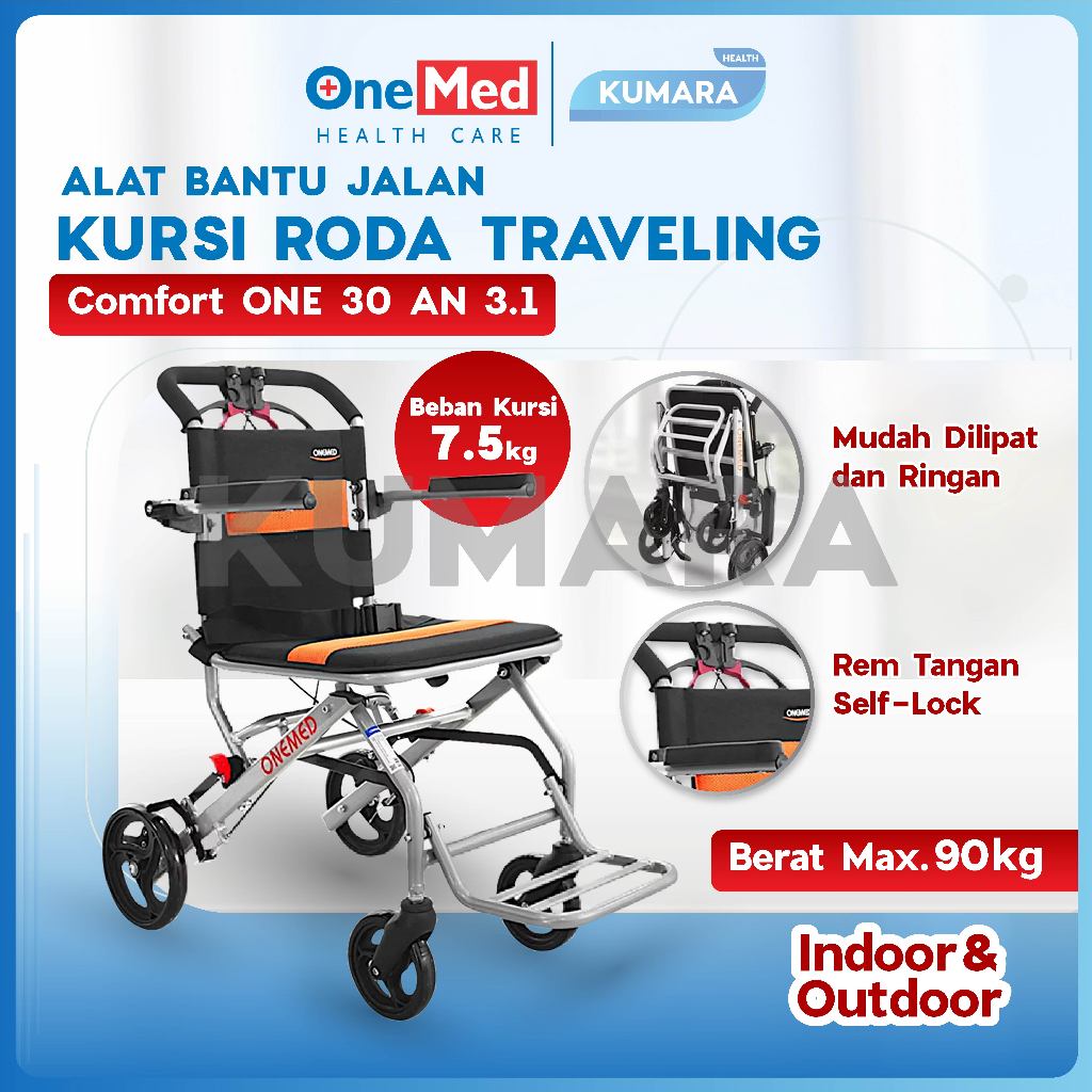 ONEMED - Kursi Roda Travel Comfort One 30 AN 3.1 / Travelling Wheelchair 1 ONEMED - Kursi Roda Travel
Comfort One 30 AN 3.1 / Travelling Wheelchair