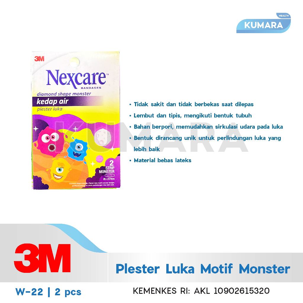 3M- Bandages WP Printed Monster BW-22 / Sticker Plester Luka Anti Air 2 3M- Bandages WP Printed Monster BW-22 / Sticker Plester Luka Anti Air - Image 2