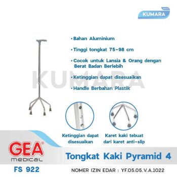 GEA - Tongkat Kaki Pyramid 4 FS 922 / Alat Bantu Jalan 4 ginee 20260106120430300 8710358059