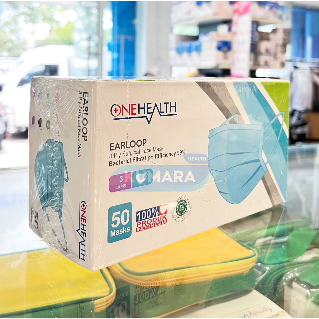 ONEHEALTH - Masker Surgical Medis 3 ply / Masker Earloop Box 50's 4 ONEHEALTH - Masker Surgical Medis 3 ply / Masker Earloop Box 50's - Image 4