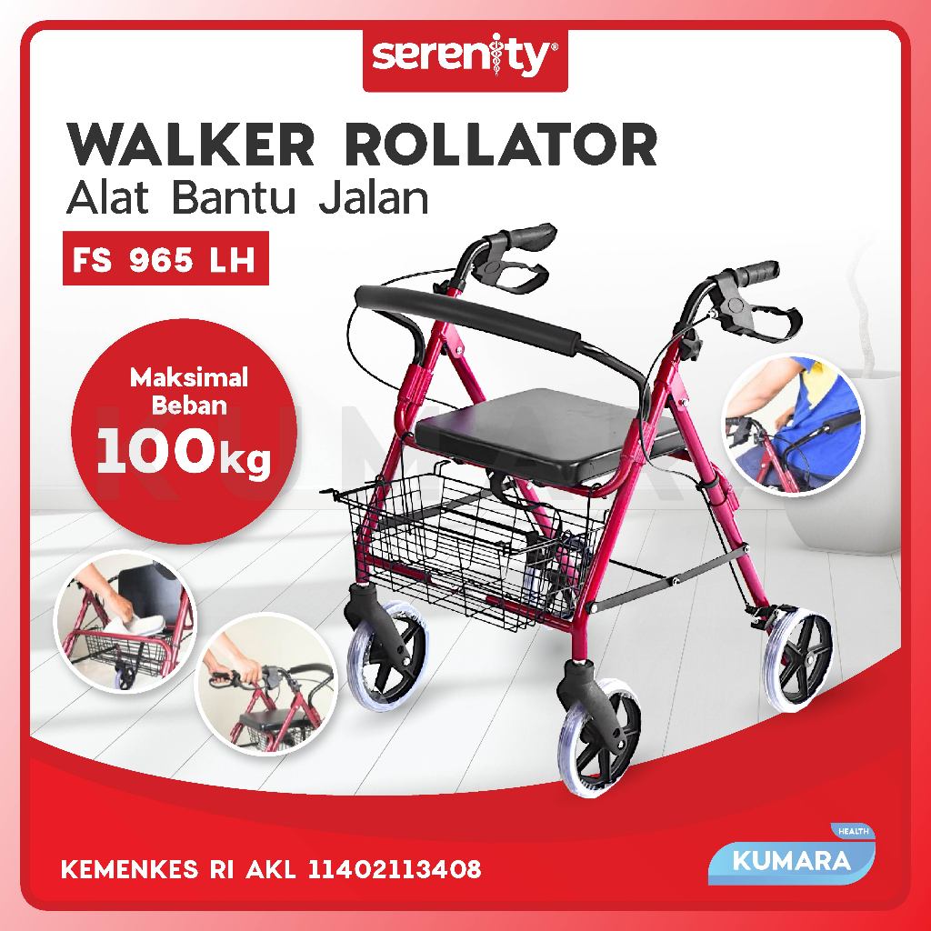 SERENITY - Rollator FS 965 LH / Alat Bantu Jalan Dengan Roda 1 SERENITY - Rollator FS 965 LH / Alat Bantu Jalan Dengan Roda