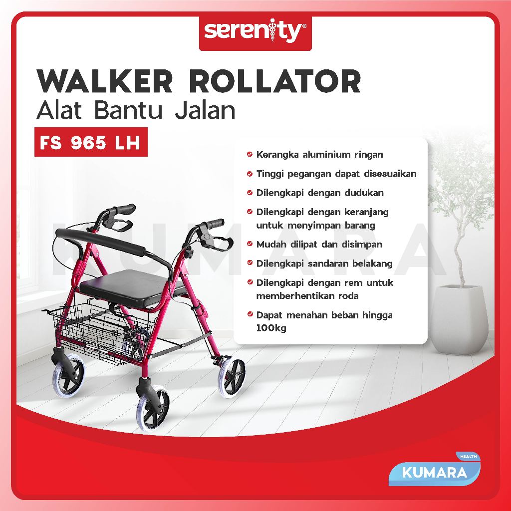 SERENITY - Rollator FS 965 LH / Alat Bantu Jalan Dengan Roda 2 SERENITY - Rollator FS 965 LH / Alat Bantu Jalan Dengan Roda - Image 2