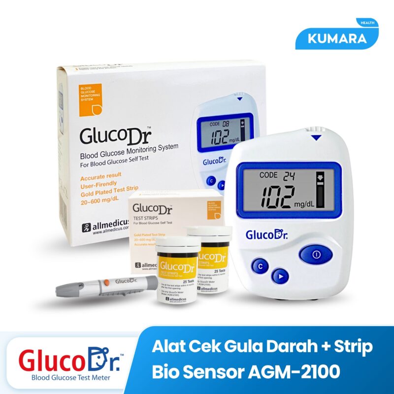 GLUCO DR - Alat Ukur Gula Bio Sensor AGM-2100 + Strip 50's 1 375