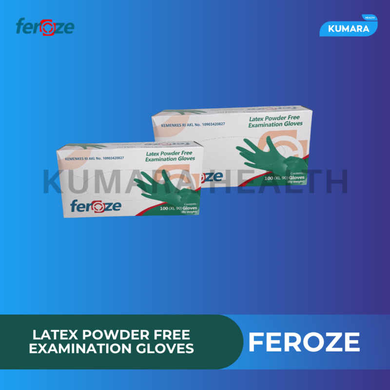 FEROZE Latex Powder Free Examination Gloves 1 FEROZE GLOVE LATEX