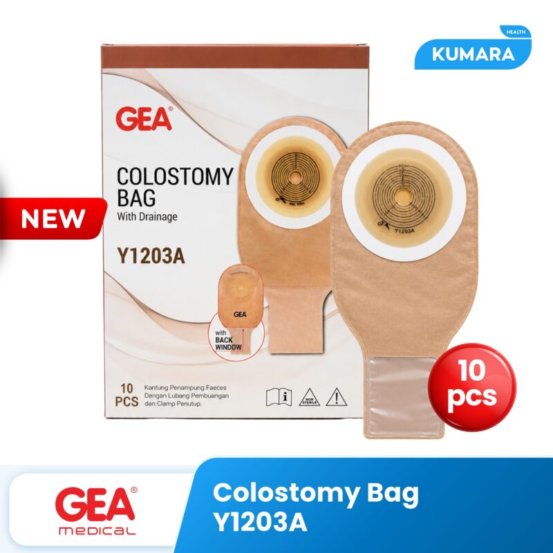 GEA - Colostomy Bag with Drainage + Back Window Y1203A | BOX isi 10's 1 39