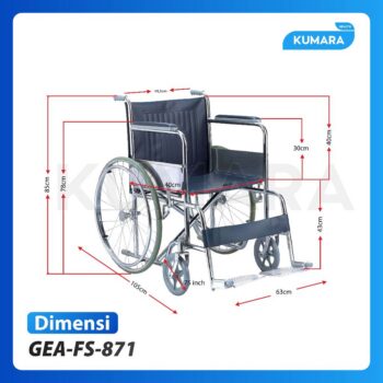 GEA - Kursi Roda Standar Rumah Sakit FS 871 | Wheelchair Economy 3 ginee 20260723110212055 4697740491
