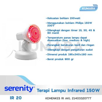 SERENITY - Lampu Infrared IR20 / IR 20 Terapi Lampu Infrared 150W / Alat Terapi Inframerah 4 ginee 20260725171037490 5950443719